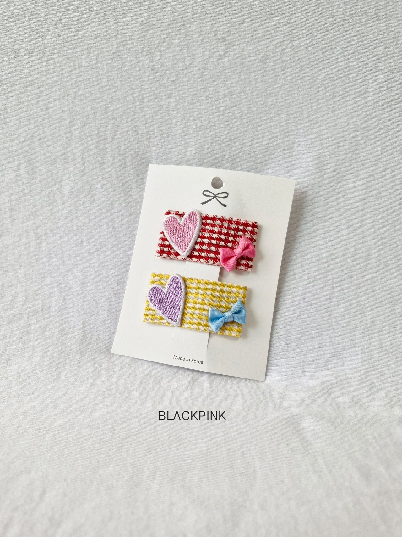 [BLACKPINK] Accessory) Heart Needlepoint Ribbon Set-up / [블랙핑크] 악세)하트자수리본세트