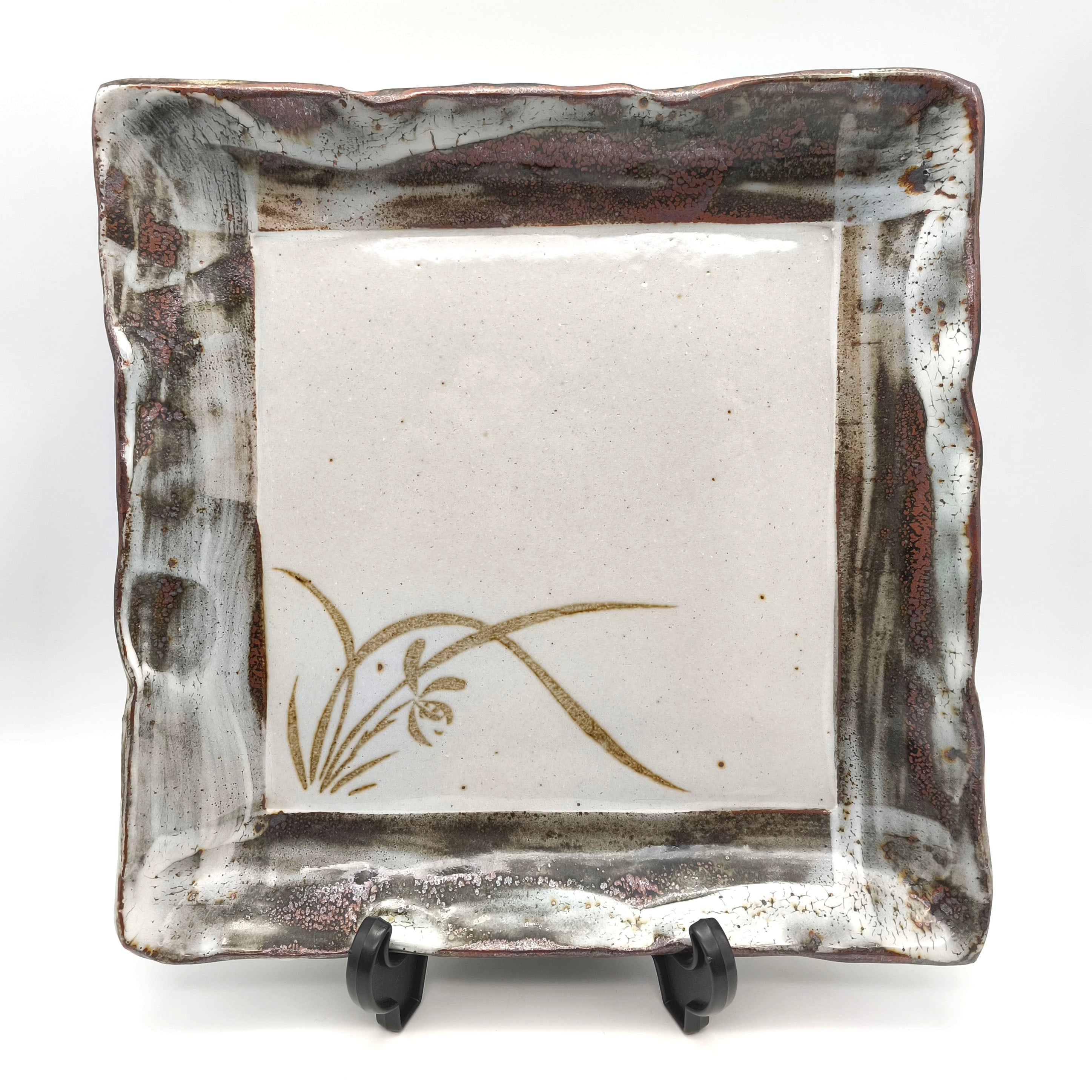 有田焼・山徳・大絵皿・染付・山水図・No.200214-07・梱包サイズ100