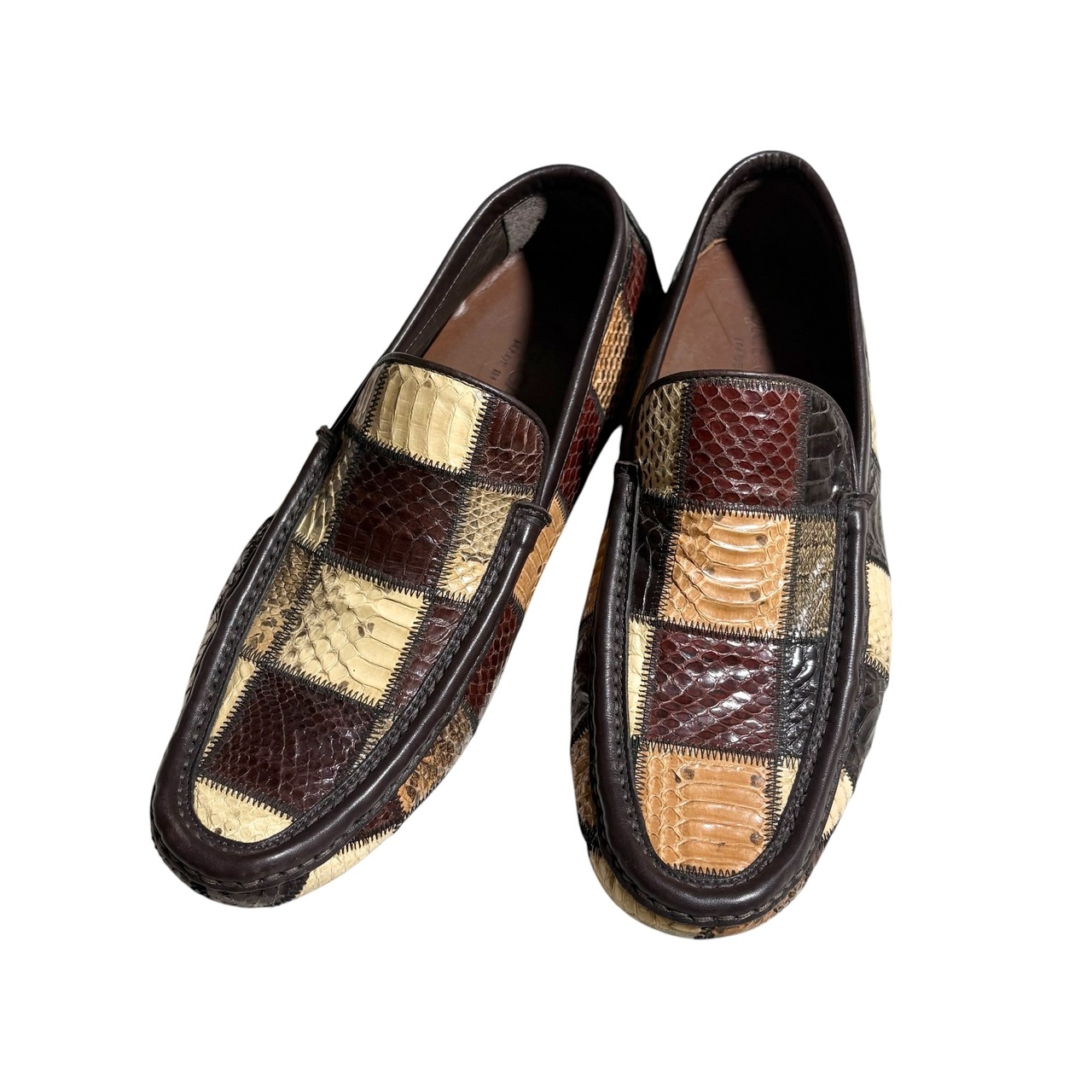 DOLCE&GABBANA multicolor python leather driving shoes