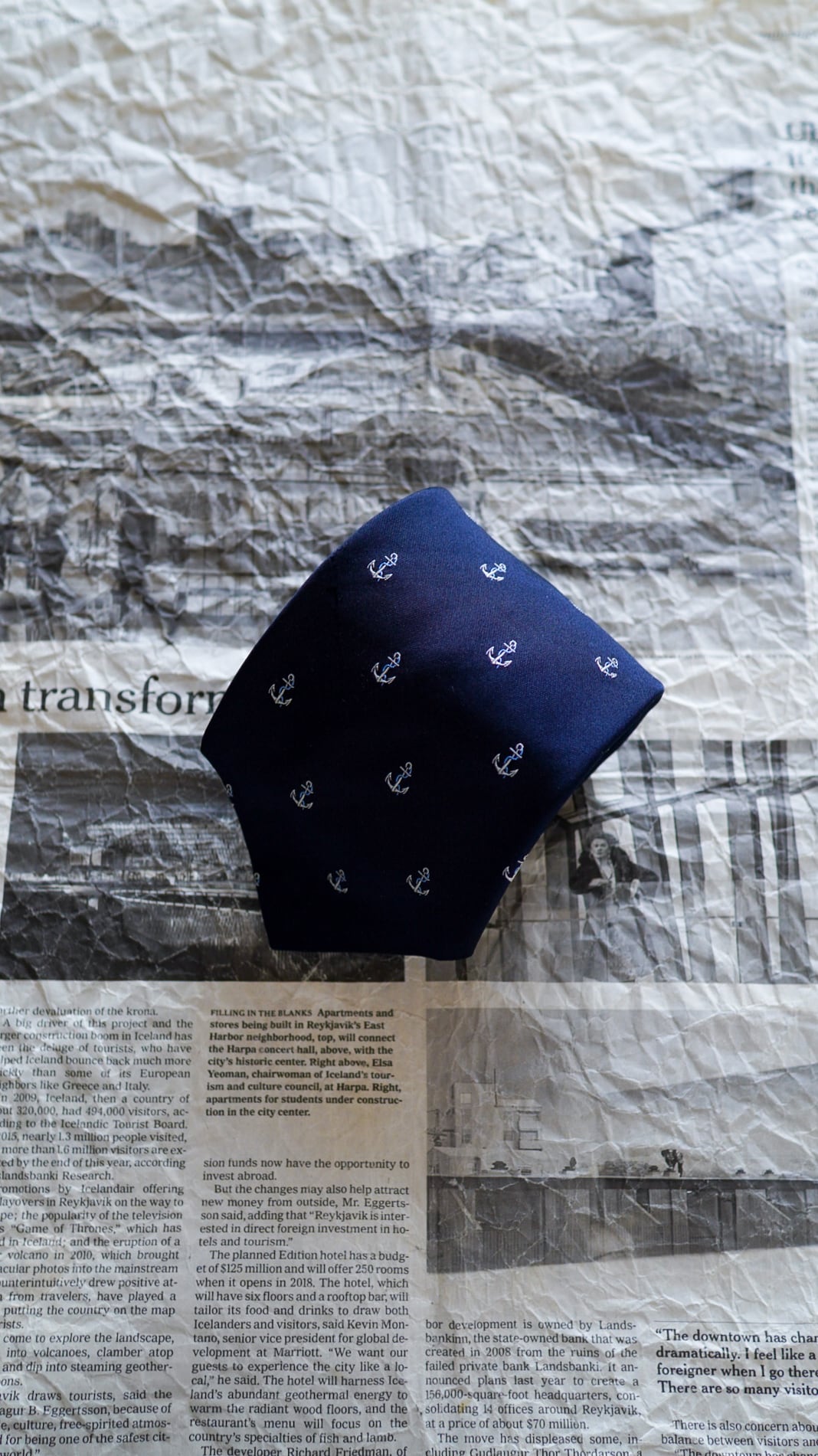 【1960s】BROOKS BROTHERS ブルックスブラザーズ アンカー柄 ネクタイ《黒タグ 錨 イカリ ヴィンテージ》