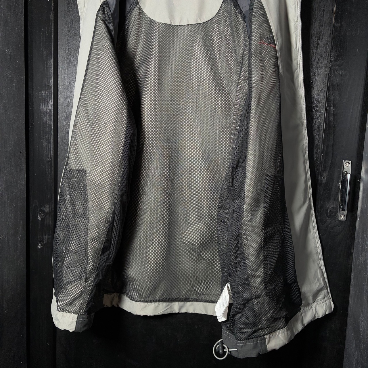 00s NIKE ナイロンジャケット　グレー×オレンジ　ドローコード　ナイキ