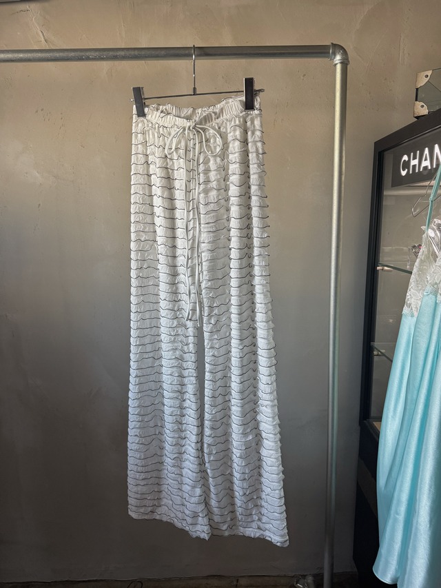 waist ribbon frill flare pants (Bill vintage)