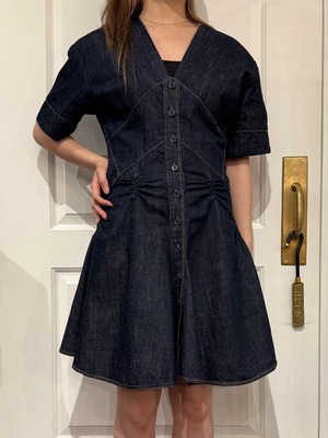 CARVEN  / vintage short sleeve denim dress.