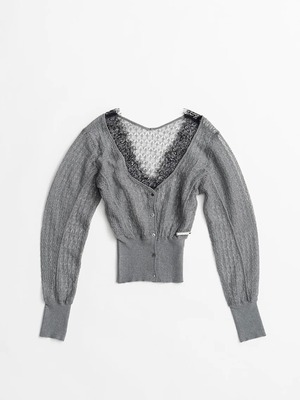 【26AW | WOMEN】PRANK PROJECT プランクプロジェクト / トップス / Deep Neck Lace Cardigan　31262365407