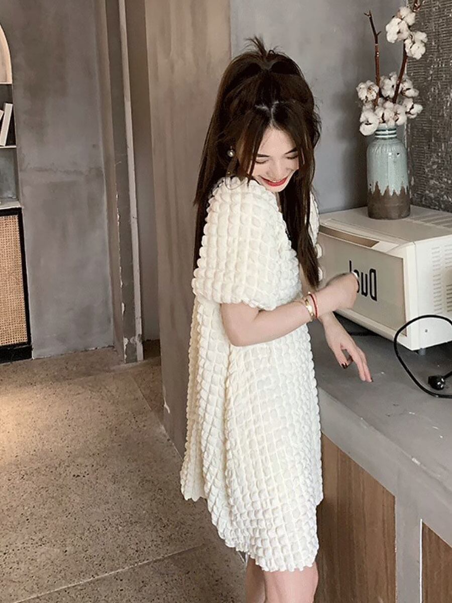 ダーリッチ Darich ボリュームシフォンミニワンピース FL ホワイト