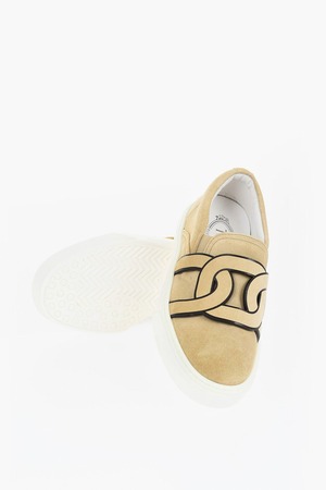 TOD'S トッズ スリッポン カーフレザー・スエード・ラバー