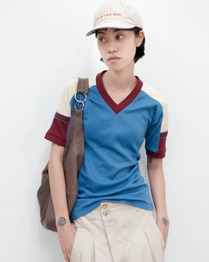 1970-80s JCPenney - paneled v-neck T-shirt