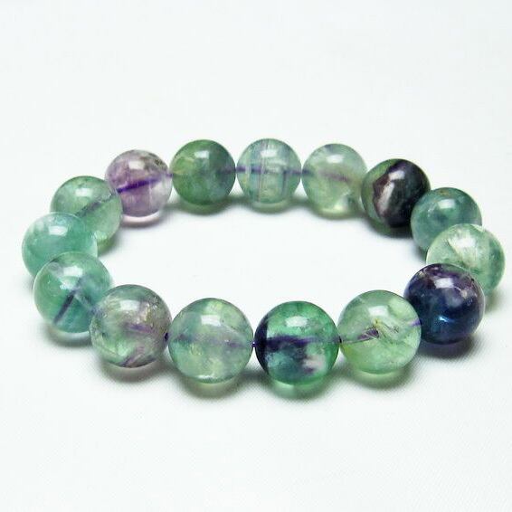 エンジェルフェザー フローライト ブレスレット 14mm 一点物 111-22922