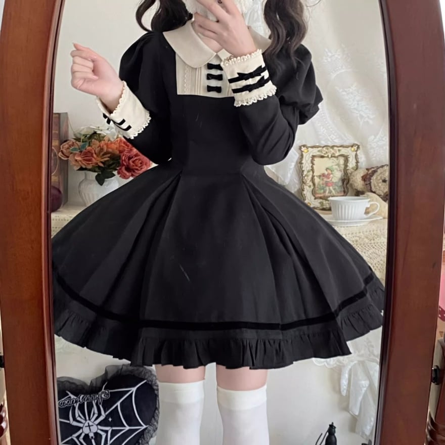 高品質 新作 オリジナル メイド服 ブラック ワンピース コスプレ 高品質 新作 オリジナル メイド服 ブラック ワンピース コスプレ