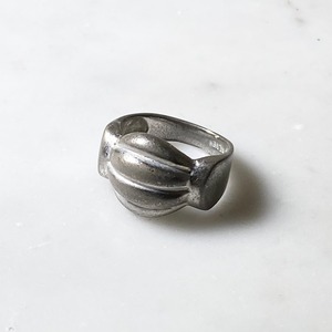 vintage silver groove design ring