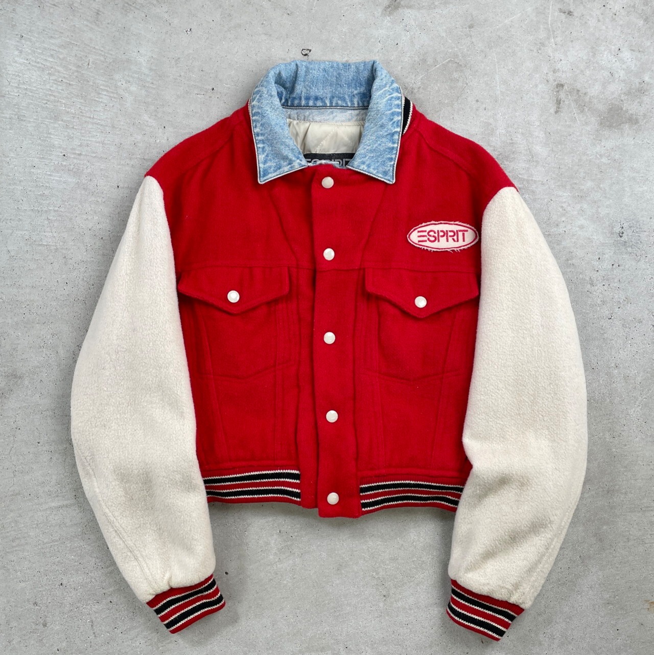 90年代 イタリア製 ESPRIT JEANS エスプリ ロゴワッペン トラッカー 