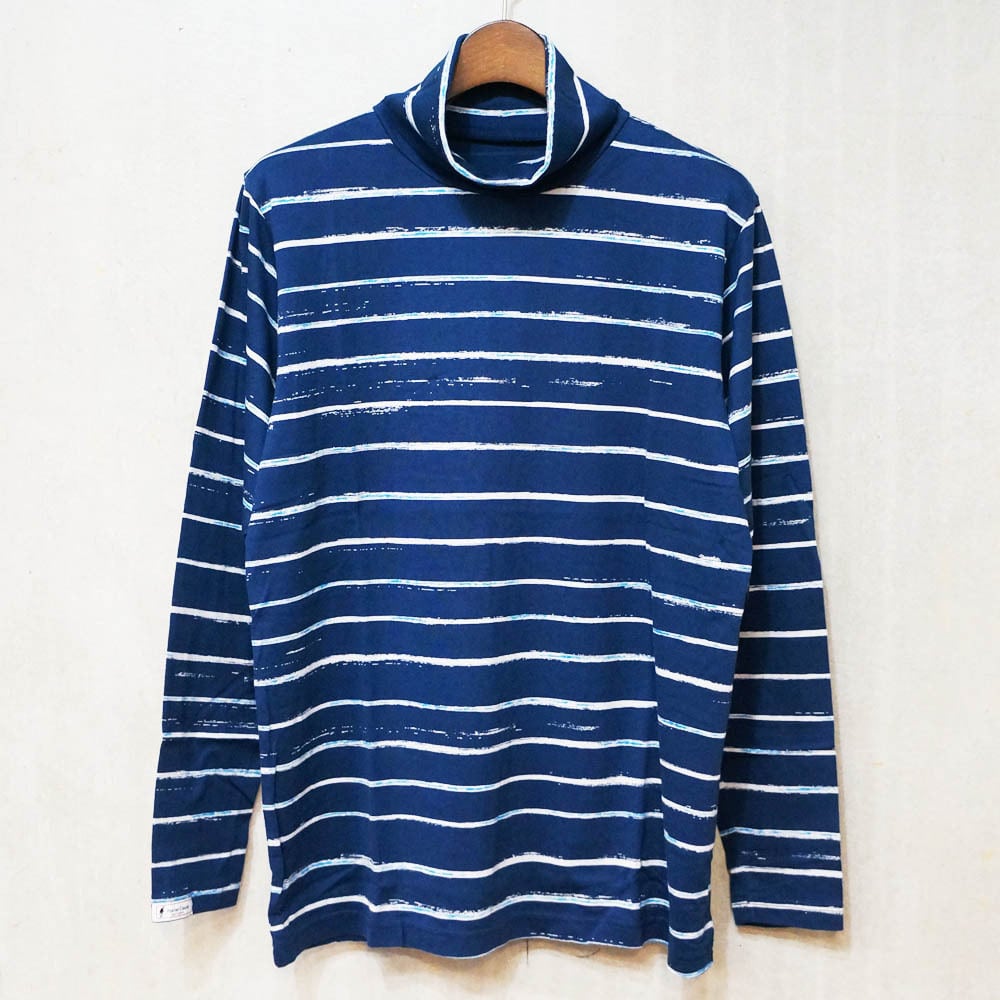 Porter Classic (ポータークラシック) ARTIST BORDER TURTLENECK -BLUE