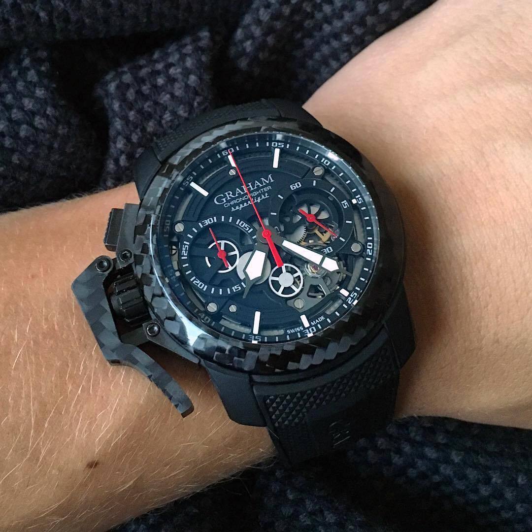 【GRAHAM グラハム】Chronofighter Superlight Carbon Skeleton クロノファイタースーパーライトカーボン スケルトン／国内正規品 腕時計