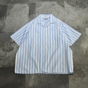 double pocket stripe open collar shirt
