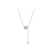 おしゃれ　筒型　シルバー　高級感　ネックレス