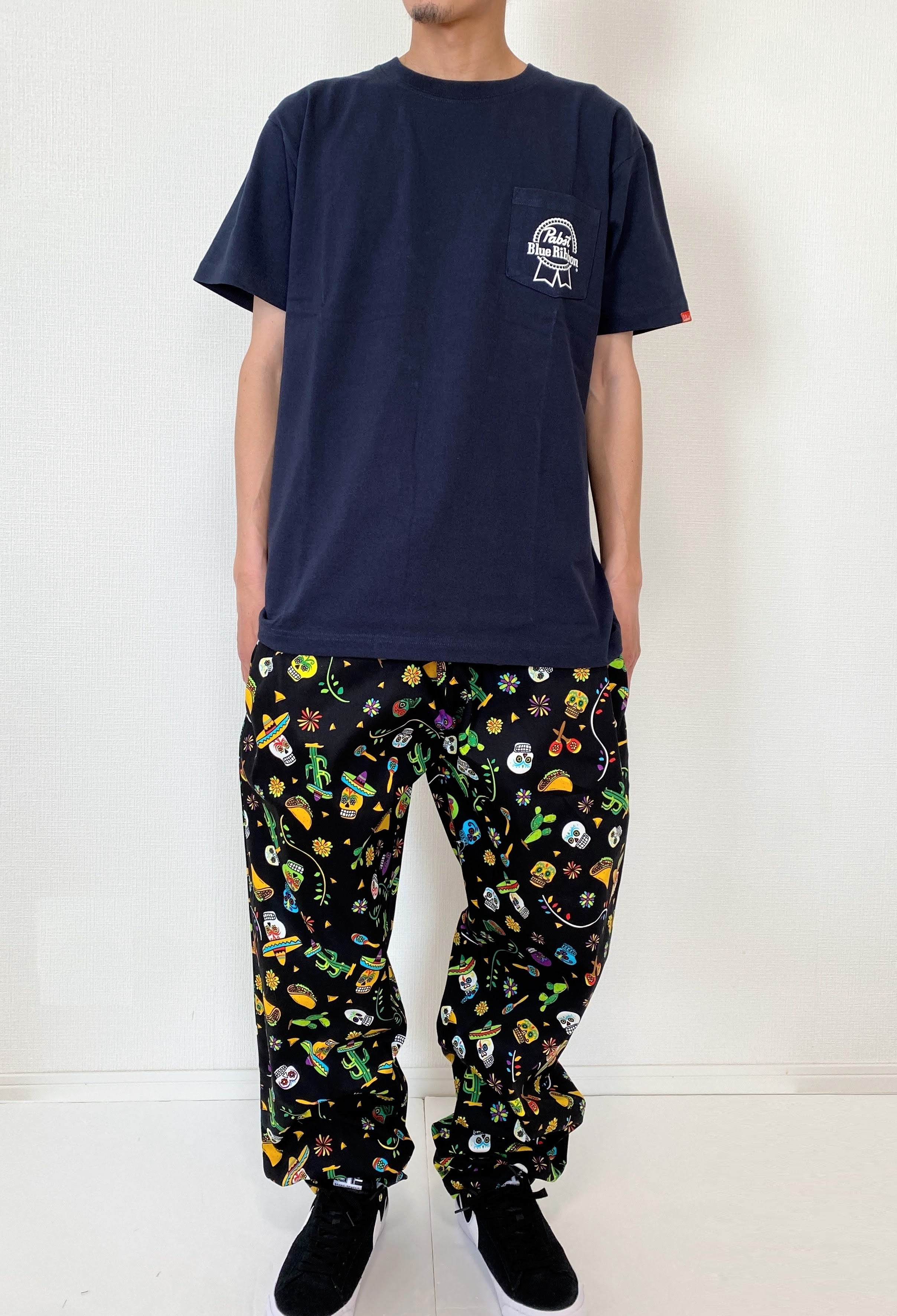 送料無料】COOK MAN Pabst Ribbon Beer Pocket コラボTシャツ 半袖