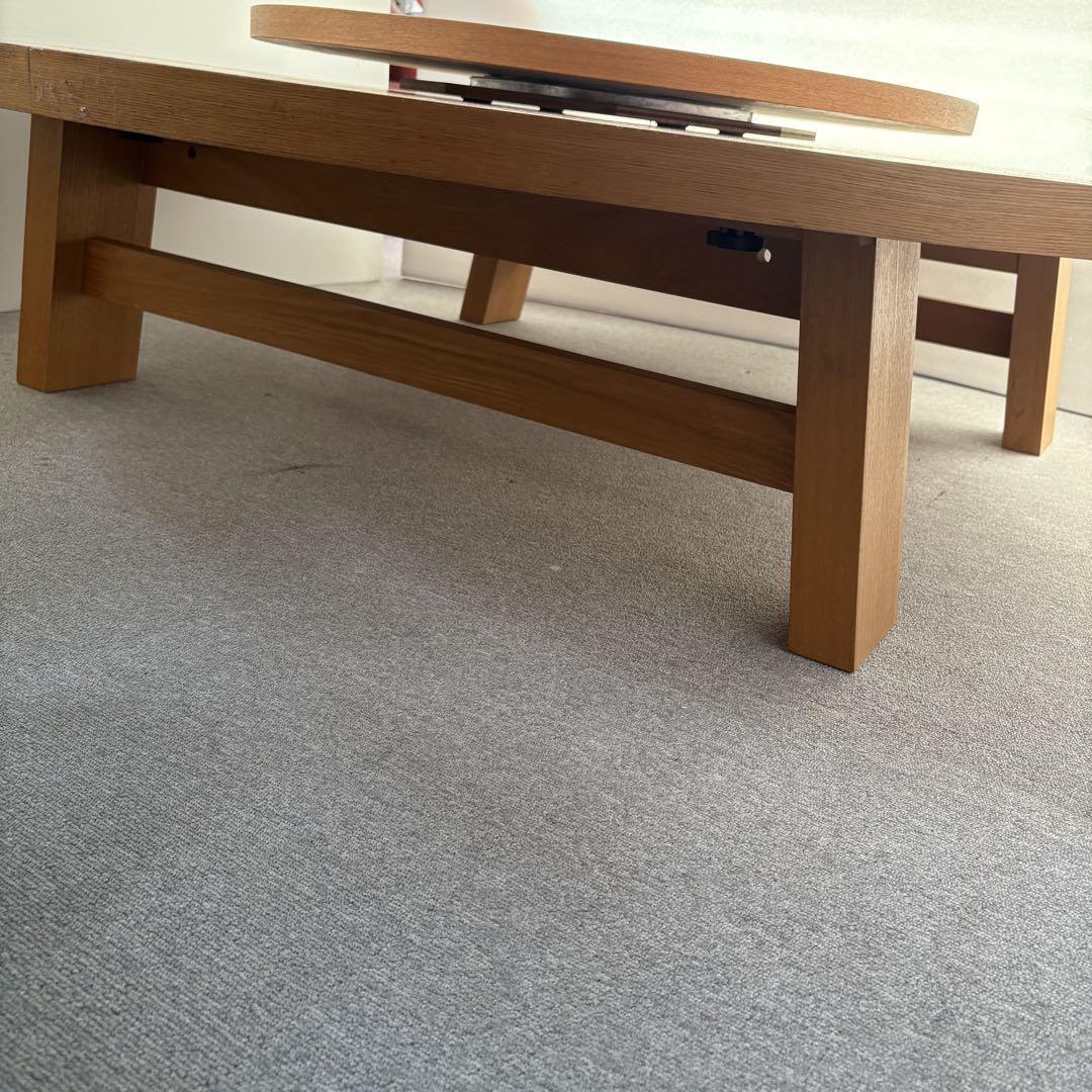 ⭐️ローテーブル⭐️円卓150 天然木化粧合板 回転テーブル付き 大阪市