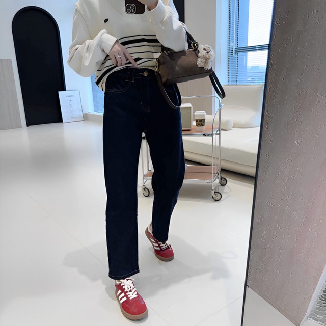 裏起毛ストレートデニム　E00406