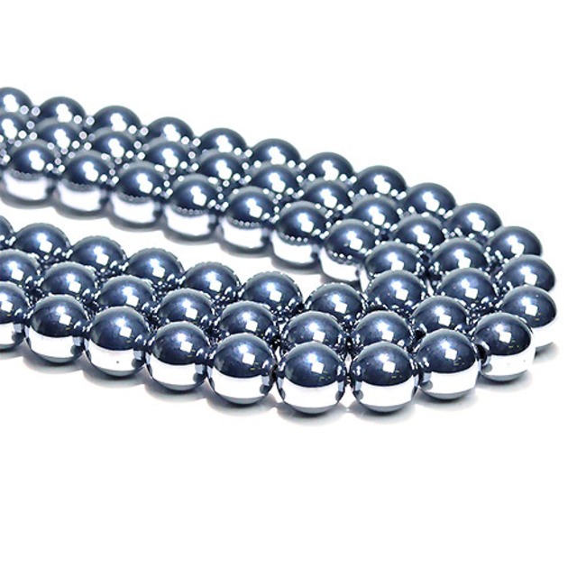 〔E1-99-8m〕8mm高純度テラヘルツ鉱石 高品質テラヘルツ 丸ビーズ 連売り 連材