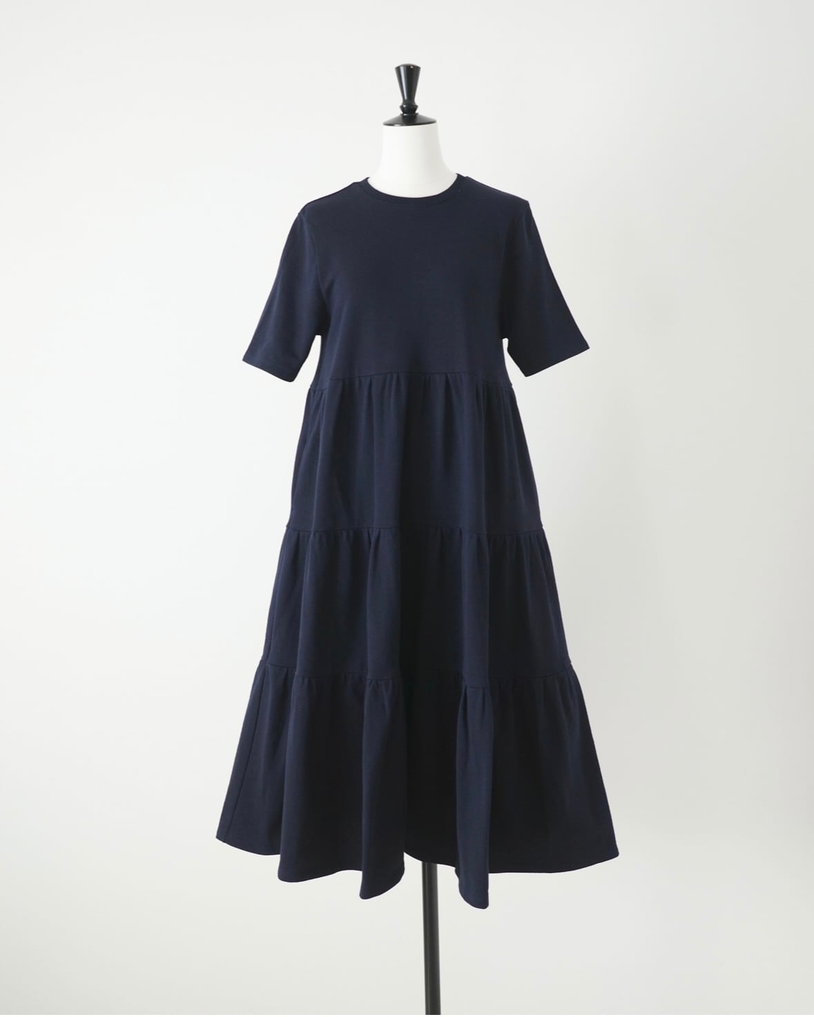 hitomi 低身長mini URAKE tiered dress / navy hitomi