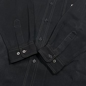 Design shirt ゴルフ ホールインワン キャラ刺繍 長袖シャツ サイズ M /メンズ ブラック 日本製 紳士 レトロ オールド ビンテージ