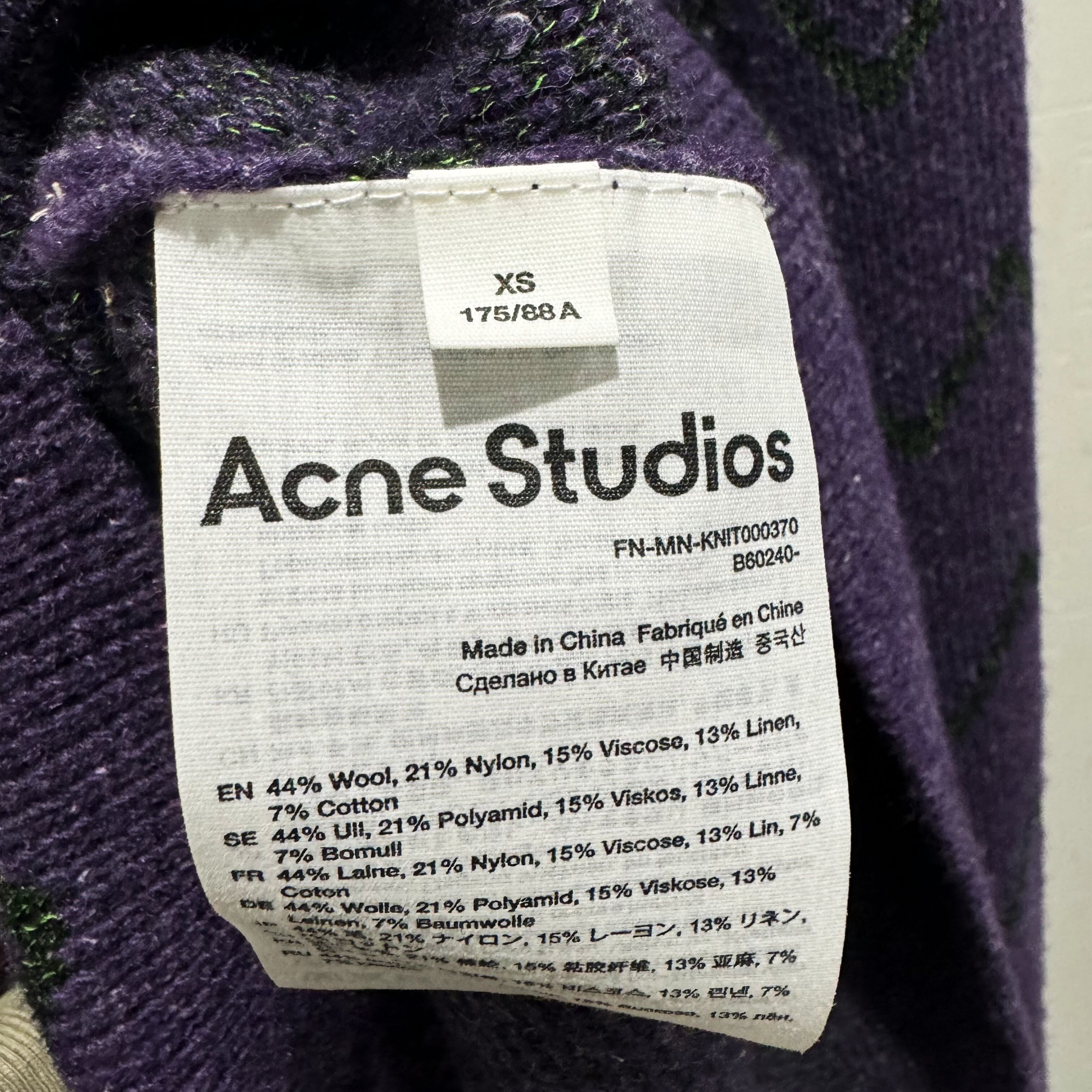 Acne Studios アクネストゥディオズ 22AW V-Neck Knit Vネックニット 
