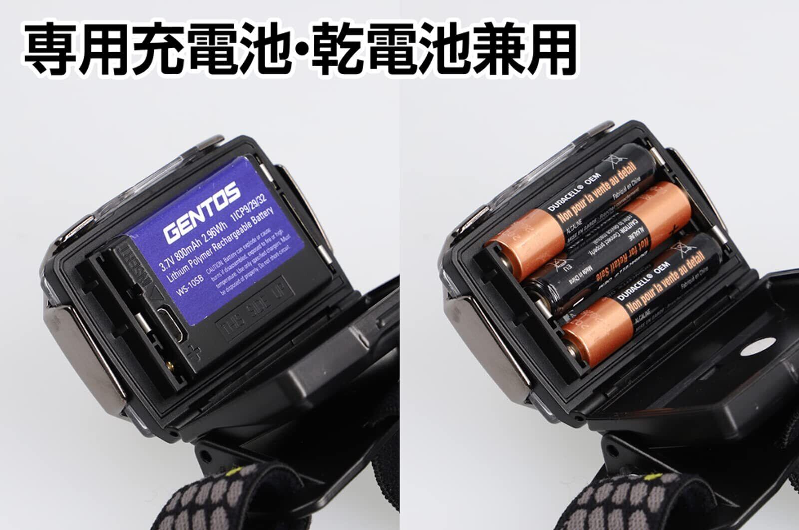 在庫セール】GENTOS(ジェントス) LED ヘッドライト USB充電式/単4電池