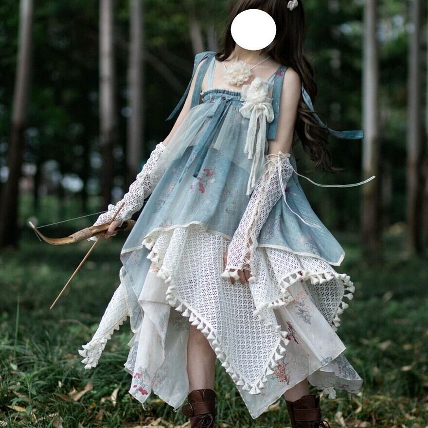 森ガール ジャンパースカート シフォン アシンメトリー サブカル 服 地雷系 通販