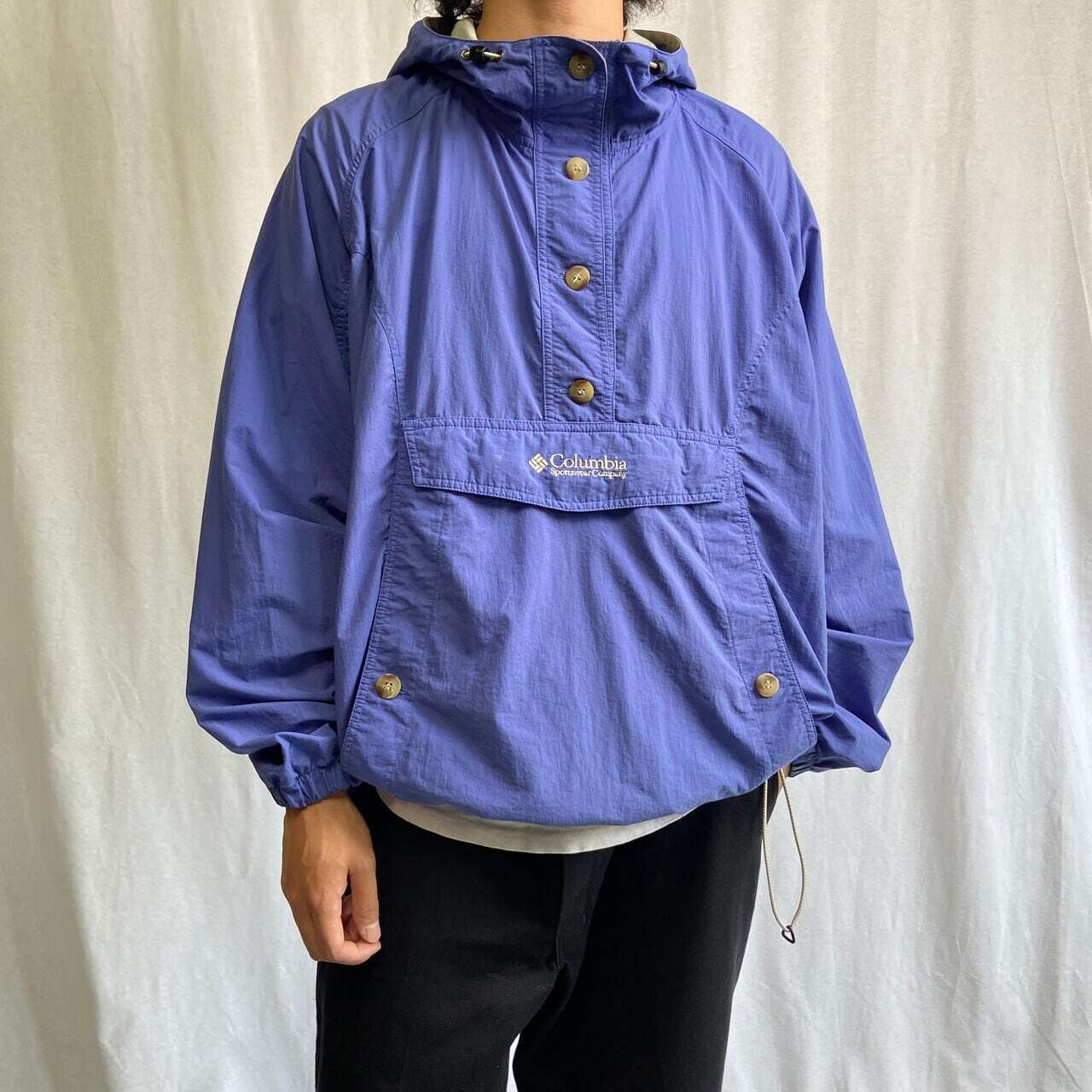 90年代 Columbia コロンビア ナイロンアノラックパーカー プルオーバー 