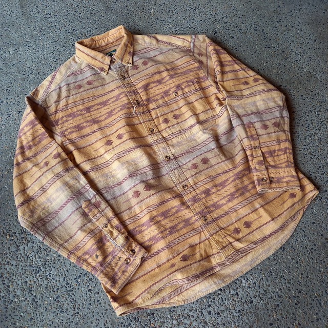 Cabela's トライバル柄 ヘビーネルシャツ used [109071]