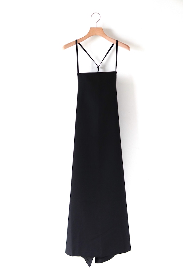 little suzie / WOOL MIX APRON DRESS  / BLACK