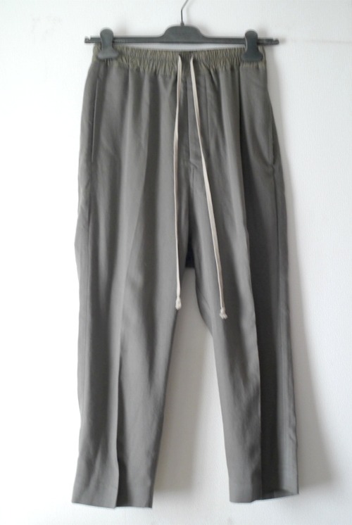 美品◆Rick Owens リックオウエンス LARRY F/W 2019 DRAWSTRING ウール素材 サルエル パンツ 46 DUST◆ 秋冬シーズンも大活躍の定番モデル