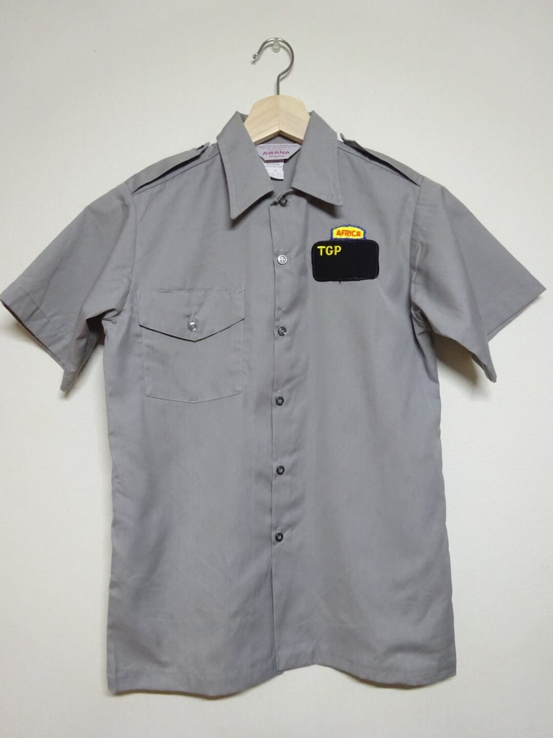 ワークシャツ 半袖 ストライプ ワッペン | 古着屋 KafuCa