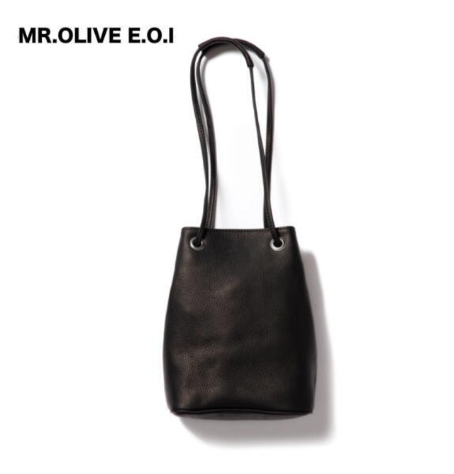 MR.OLIVE E.O.I ミスターオリーブ バッグ 2WAY 巾着 レザーバッグ IMPERMA-LEATHER 2WAY SMALL CYLINDER BAG BLACK ME653