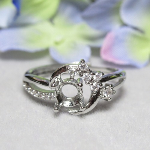 アウトレット銅 5㎜ ムーンCZライン リング台 SV