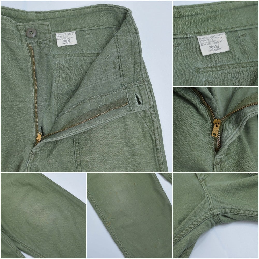 60s U.S.ARMY アメリカ軍 コットンサテンベイカー パンツ 60s U.S.ARMY アメリカ軍 コットンサテンベイカー パンツ