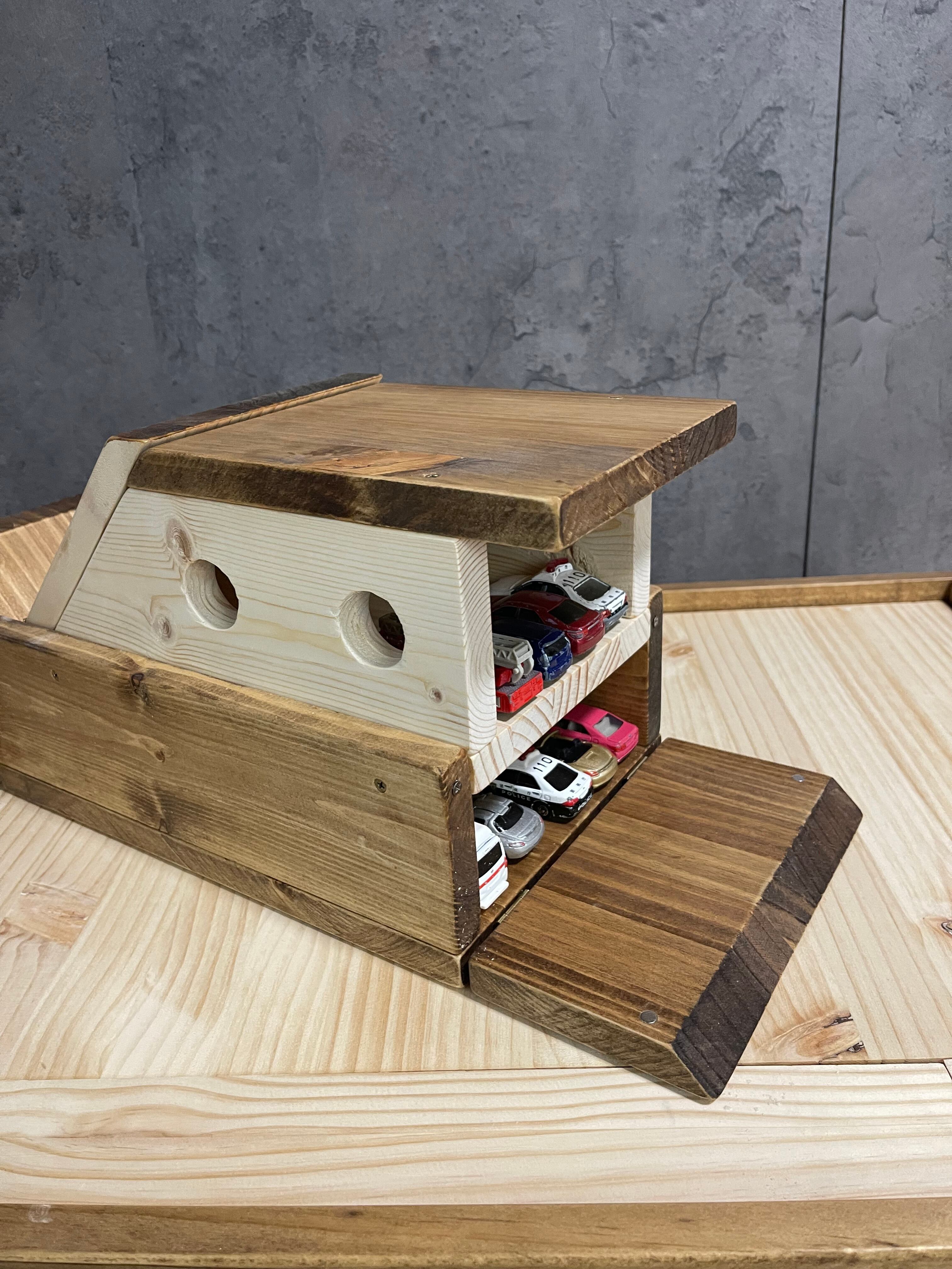 木製のミニカーフェリー トミカ収納 おもちゃ箱 | カグール工房