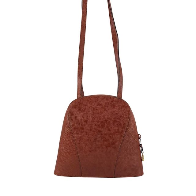 LOEWE ロエベ ショルダーバッグ ブラウン ロゴ型押し レザー vintage ヴィンテージ オールド hhdfi4
