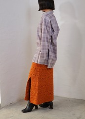 AMBERGLEAM - Hand Crochet Skirt :God of the sun|手編みクロシェ/可変スリット/裏地付き/綿100%