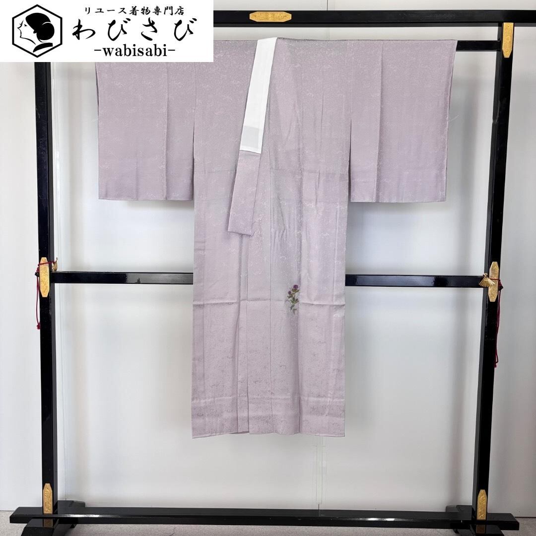 ☆ 長襦袢 単衣 菊の花 紅葉 雲取り 半衿付 トールサイズ J-381 長襦袢 | リユース着物わびさび