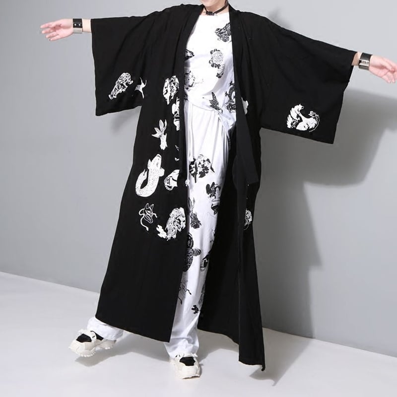 サブカル 服 地雷系 通販 羽織り ロング丈 和装 オーバーサイズ ユニセックス 大人可愛い ゆったり カジュアル 大人 モードファッション