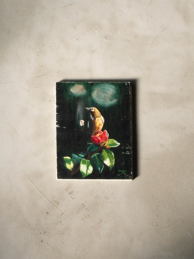 "a canvas with hole" vintage Oil painting