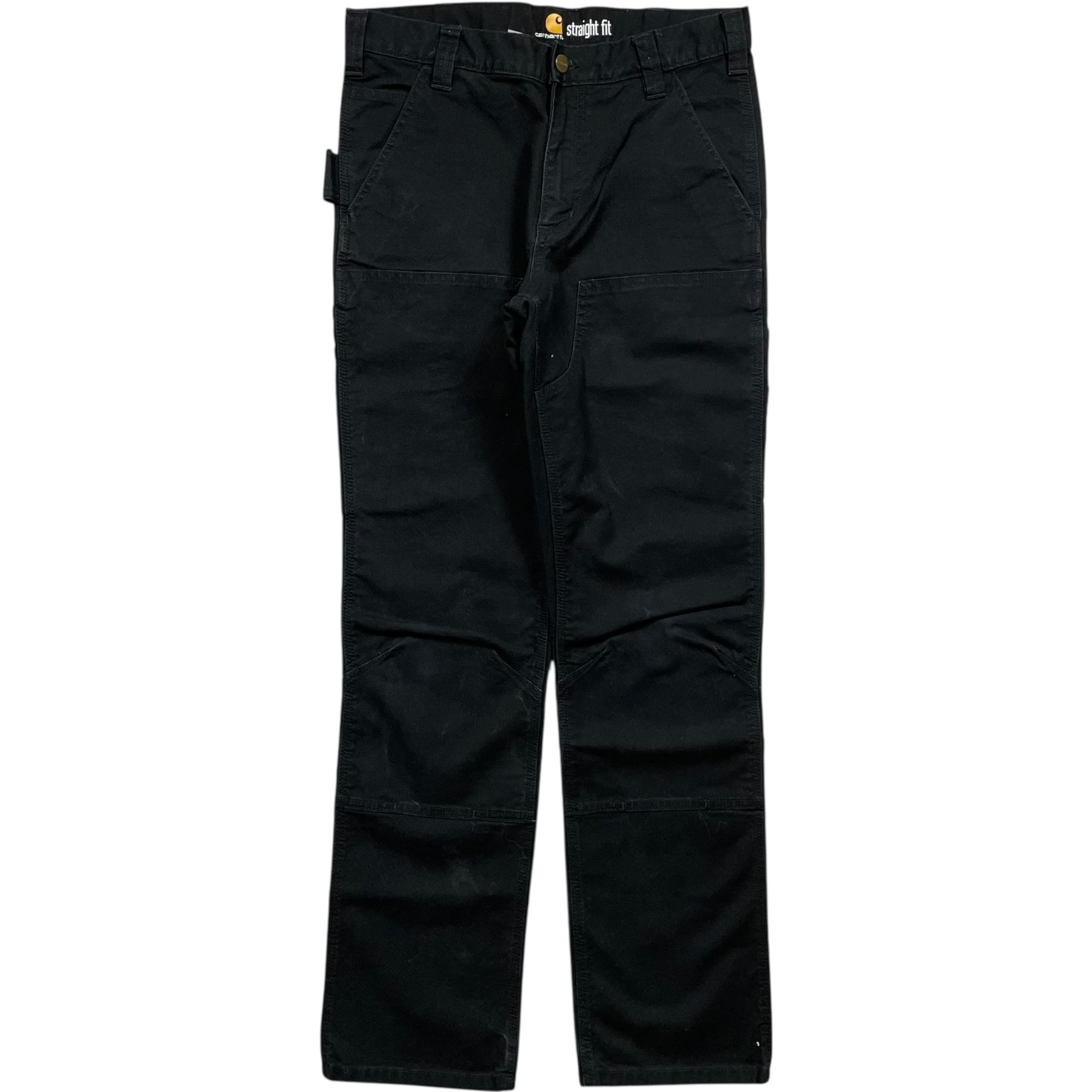 《実寸 W31 L30》 Carhartt カーハート ペインターパンツ ワークパンツ ダブルニー ワンポイントロゴ ブラック no.9900