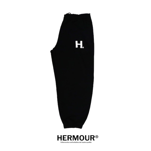 HE-133 HERMOUR SETUP COLLECTION HR LOGO PANTS【BLACK】