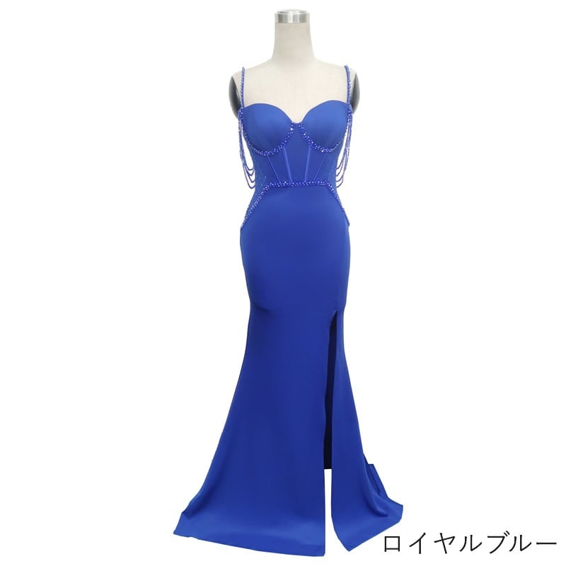 ビーズ装飾スリットマーメイドドレス 9color D1678 | 演奏会・ステージ