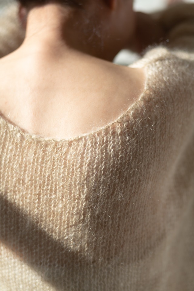 KNIT 152	　【沖縄フクギ染め×シルクモヘヤオーバーサイズニット】