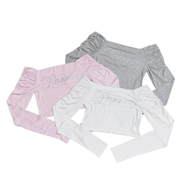 【限定】シャーリングオフショルトップス