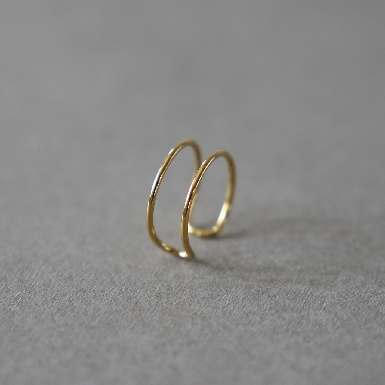 オープンリング ゴールド 2連 イヤーカフ 2way サージカルステンレス SUS316L