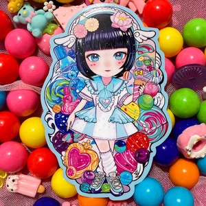 カワイイ盛りステッカー HeroineBlue