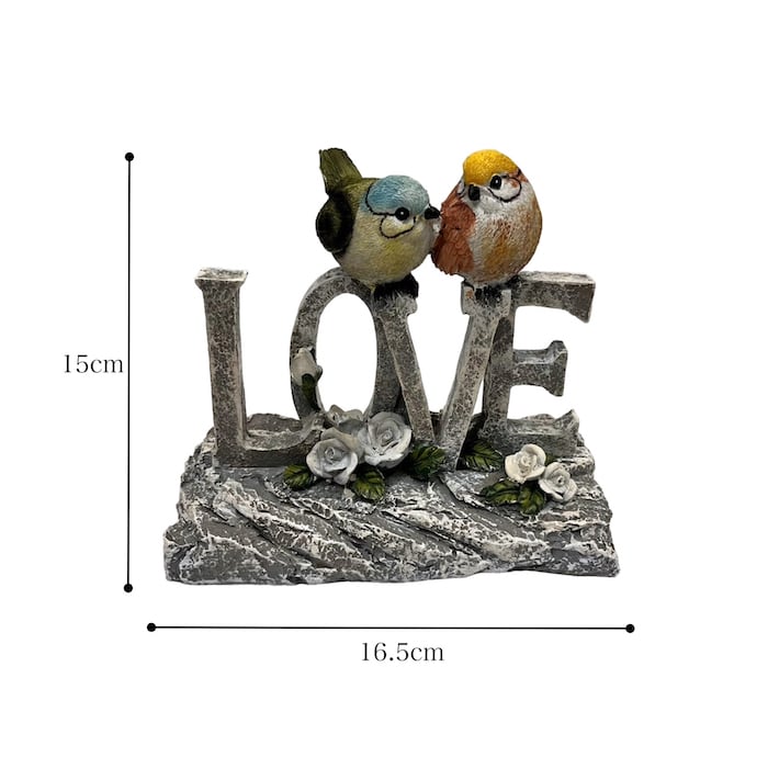 ことりのガーデンオブジェ 小鳥 LOVE ラブ カラフル かわいい